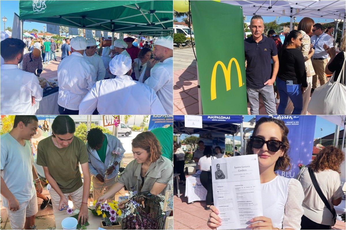 Un millar de jóvenes y desempleados asisten a la Muestra de Empleo, Formación y Emprendimiento de Maspalomas