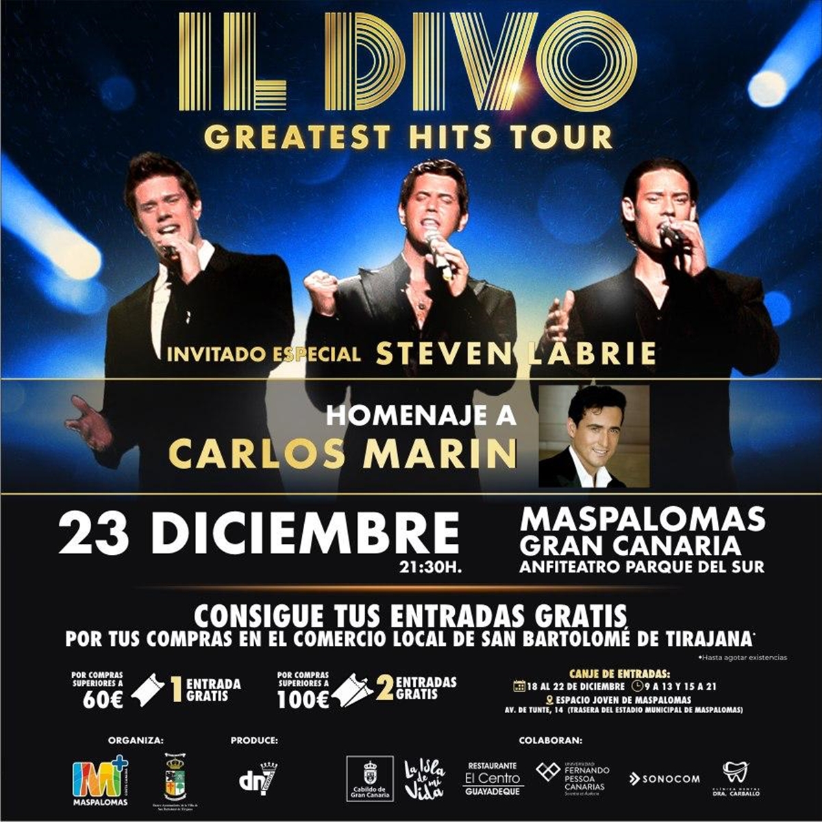 El concierto de Il Divo, en la noche del día 23 en Parque Sur